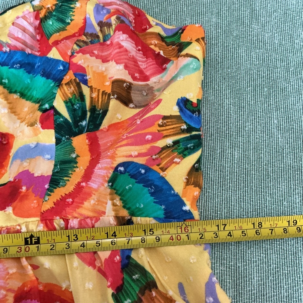 FARM Rio Yellow Floral Maxi Dress with Multicolor Print Size XL - Picture 12 of 14